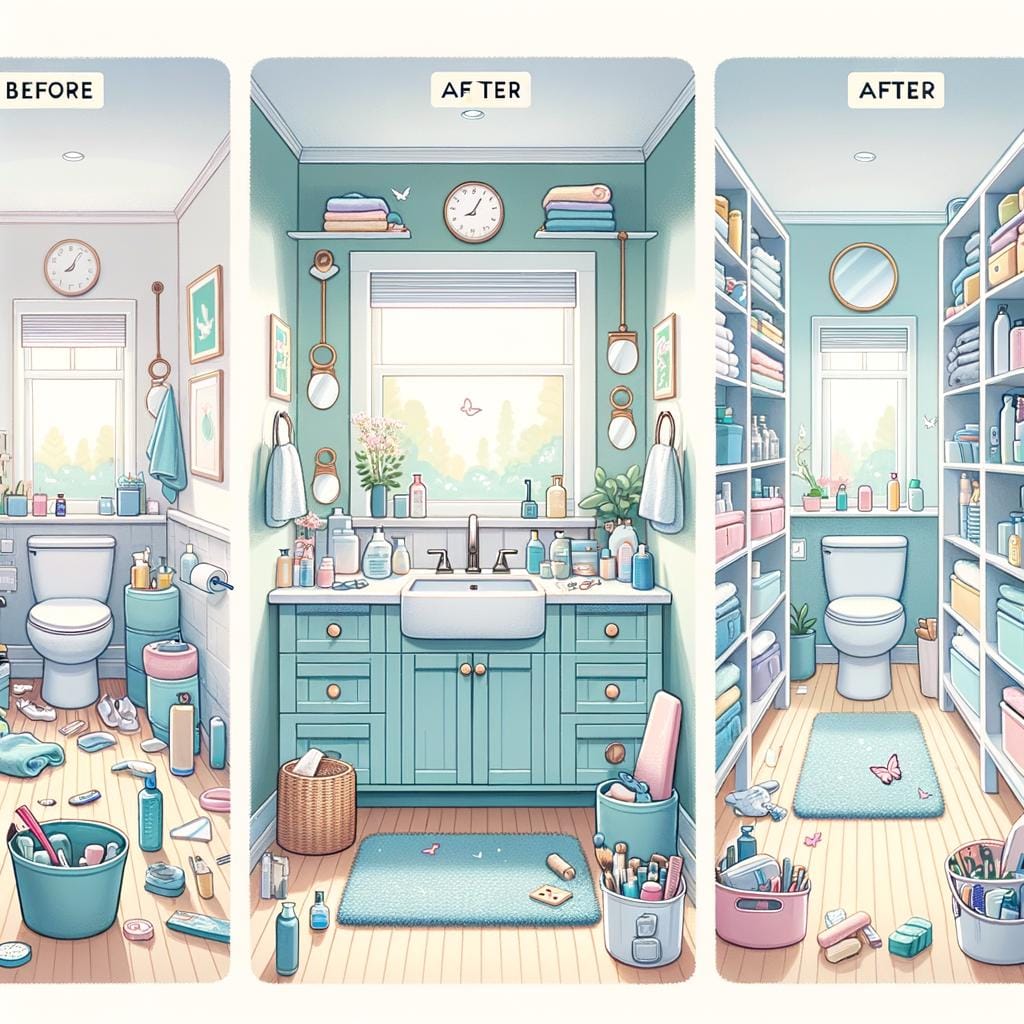 Bathroom Decluttering Techniques Organize bathroom space efficiently with proven decluttering techniques. Perfect for bathroom decluttering