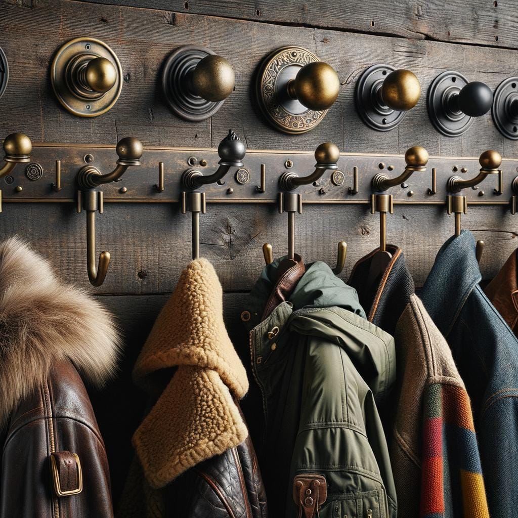 Coat and Jacket Hooks Sturdy metal COAT AND JACKET HOOKS for organized entryways and closets