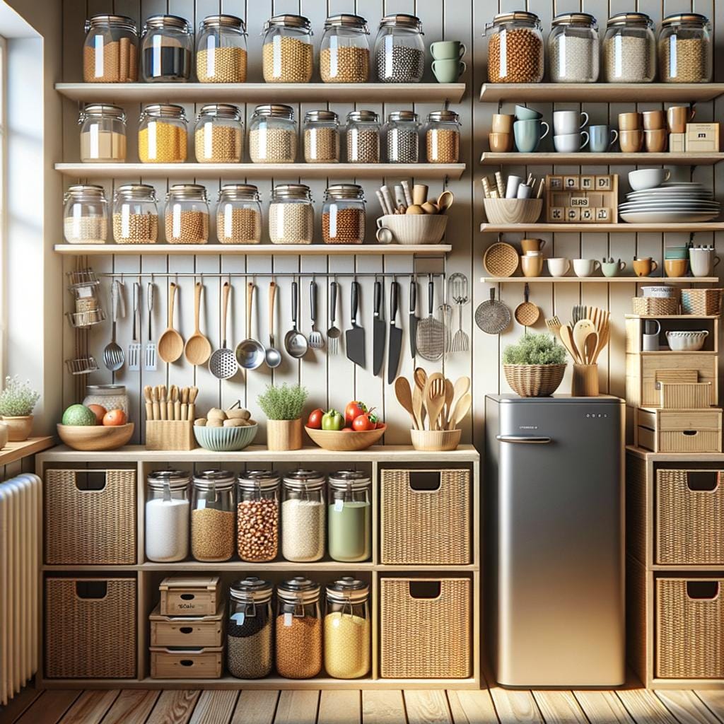 Space-saving kitchen racks for efficient organization - Compact kitchen storage solutions