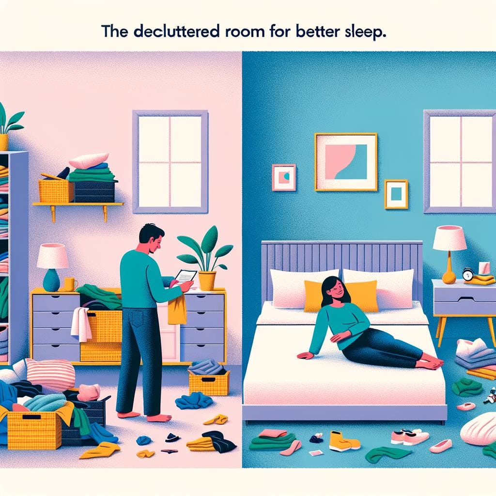 Decluttering for Better Sleep Improve sleep quality by decluttering bedroom. Decluttering for better sleep leads to a peaceful night's rest