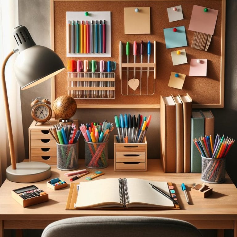 Efficient and tidy desk organization for homework assignments at home