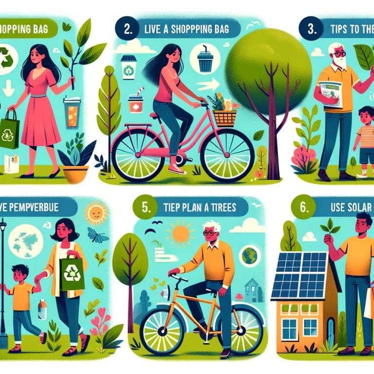 Eco-Conscious Lifestyle Tips 1 Reduce waste, shop local, use reusable items, compost, and plant trees for a greener world
