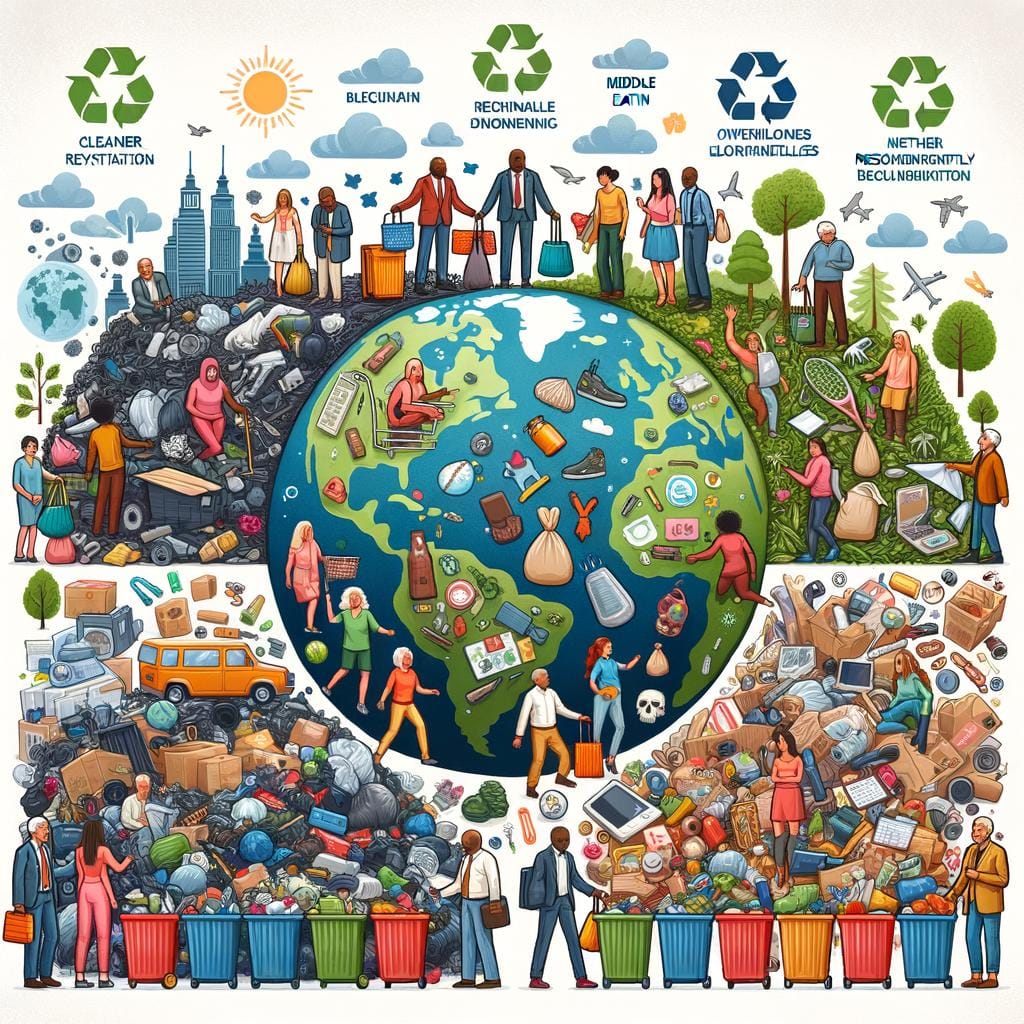 Environmental Impact of Decluttering Describe how minimizing possessions reduces waste and carbon footprint in decluttering