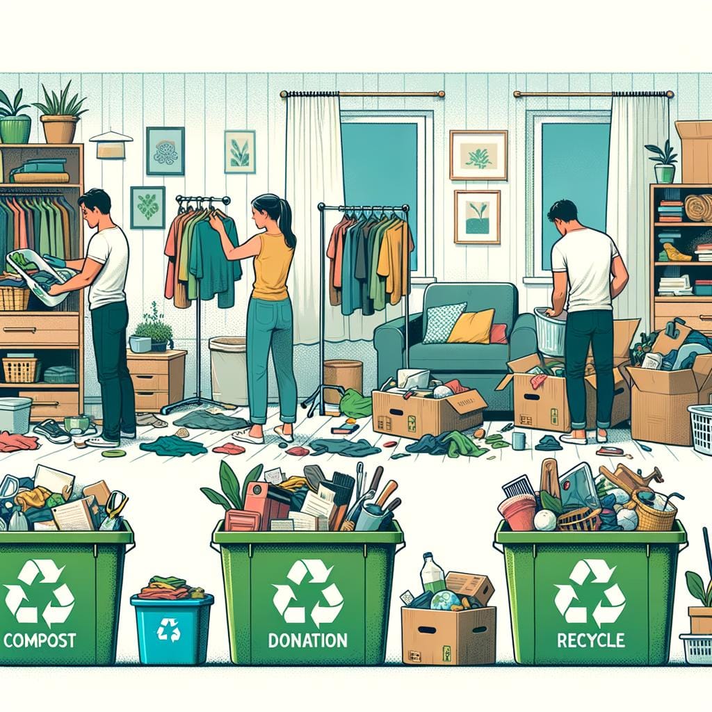 Implement eco-friendly habits for green decluttering practices - sustainable, organized, and environmentally conscious