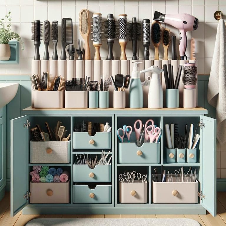 Hair Tool Storage 11 Organize hair tools neatly in hanging rack for efficient HAIR TOOL STORAGE