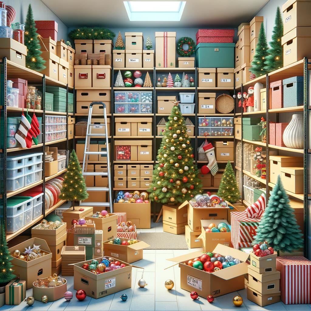 Holiday Decoration Storage Organize your holiday decoration storage efficiently with clear bins and labels for easy access