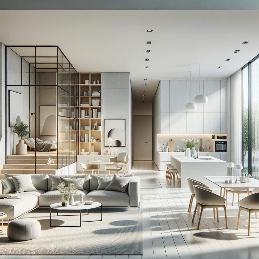 Minimalist Home Design Sleek lines, neutral colors, clutter-free spaces create a modern aesthetic