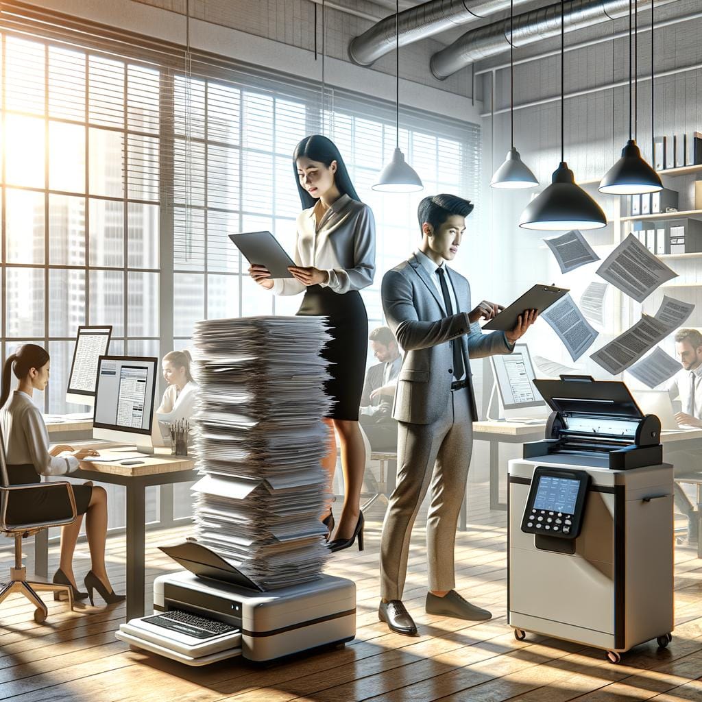 Streamline tasks with digital tools to reduce office paperwork, REDUCTION is key