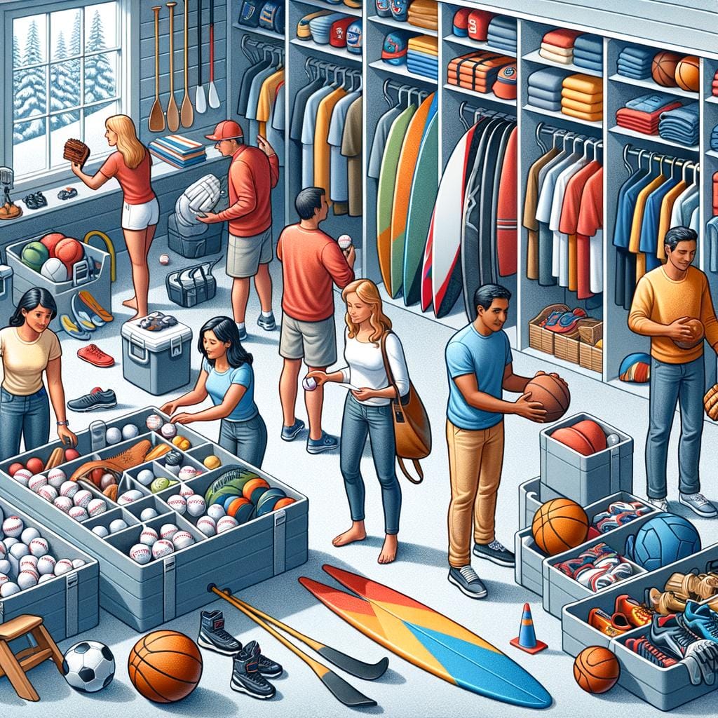Organizing Seasonal Sports Equipment Efficiently storing seasonal sports equipment for easy access all year round