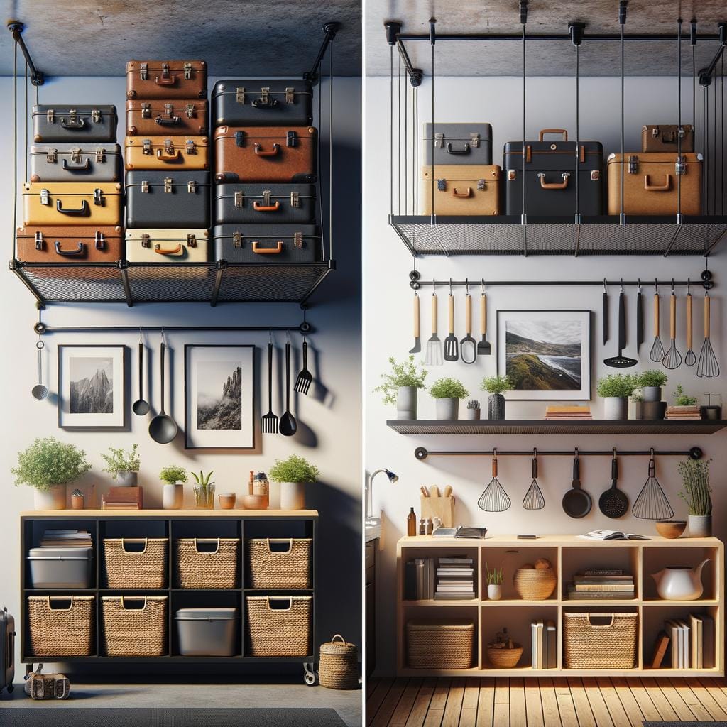 Overhead Storage Options 1 Explore versatile overhead storage options for maximizing space efficiency in your home