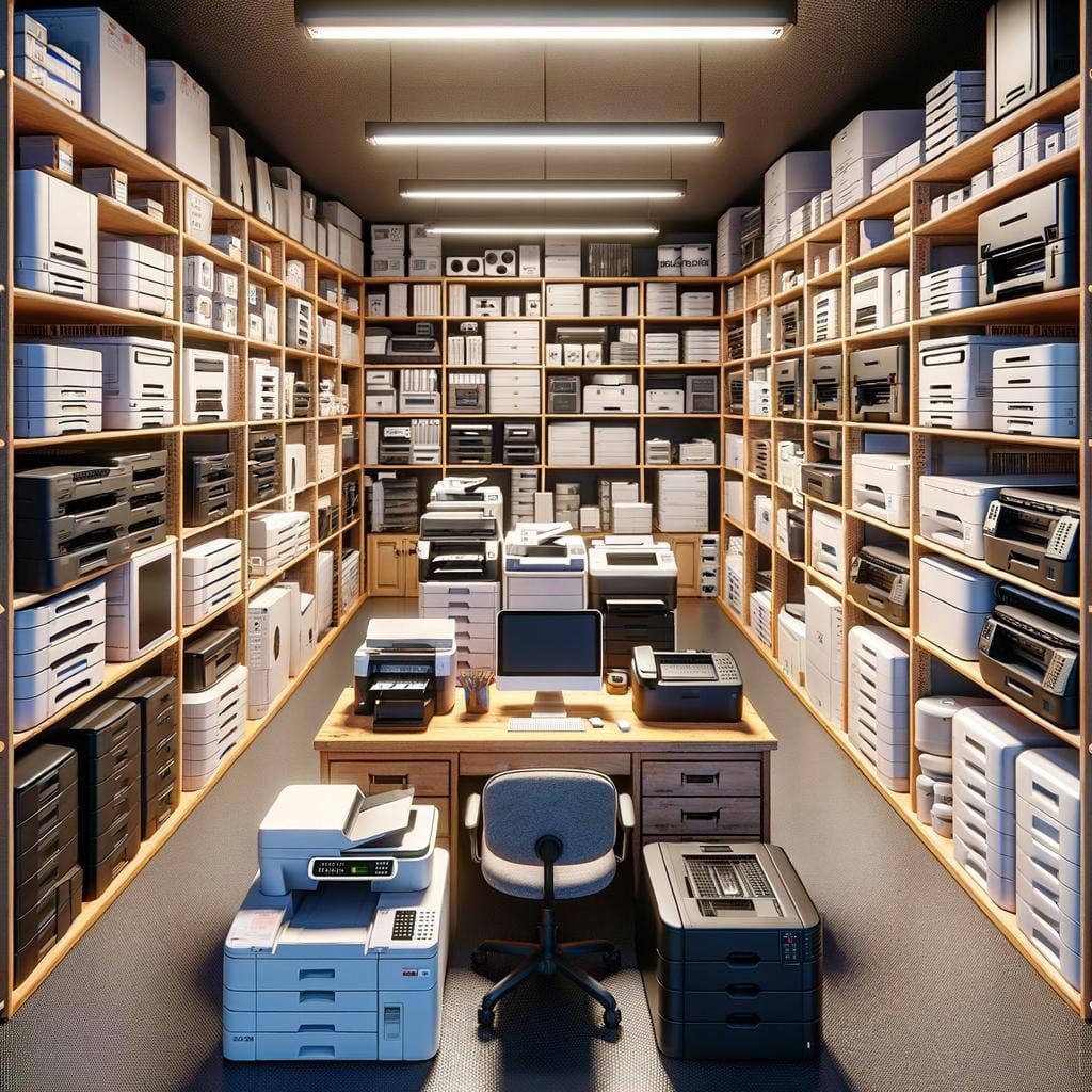 Printer and Equipment Storage Efficient Printer and Equipment Storage Solution for Home Offices and Workspaces