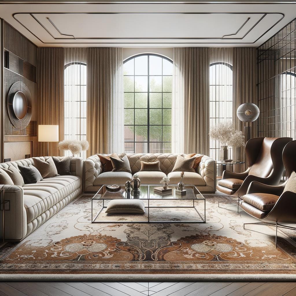 Sofa and Seating Arrangement Elegant sofa and seating arrangement for cozy living room ambiance
