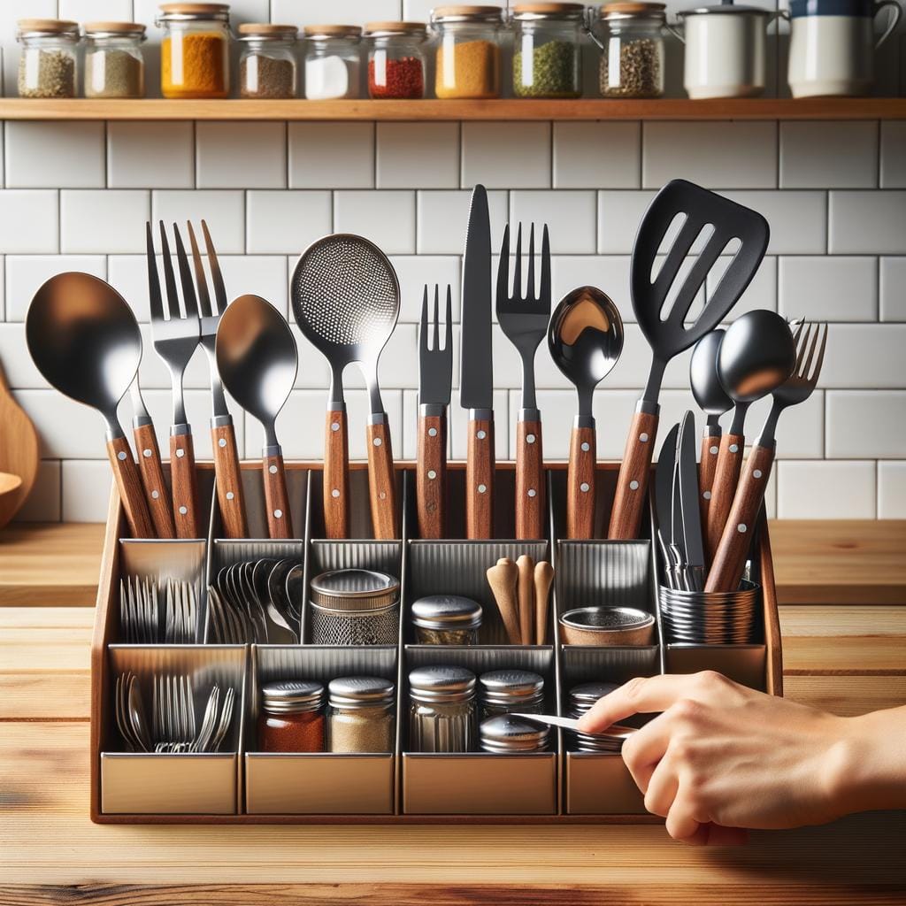 - Efficiently organize utensils by type using UTENSIL SORTING method