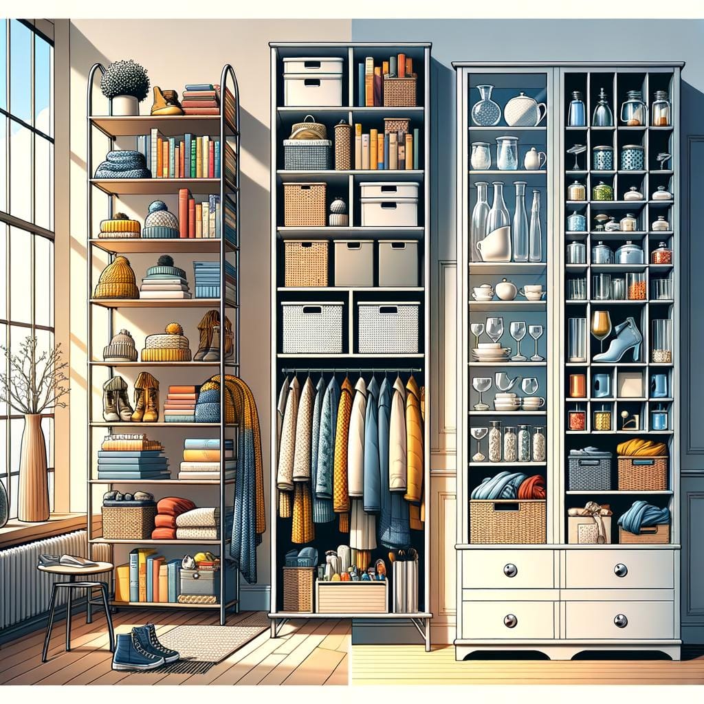 Vertical Storage Options maximize space, organize efficiently
