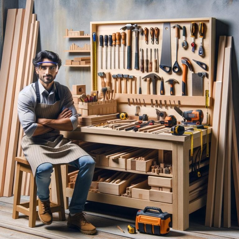 Workbench Organizing 19 tools neatly arranged for easy access and workflow