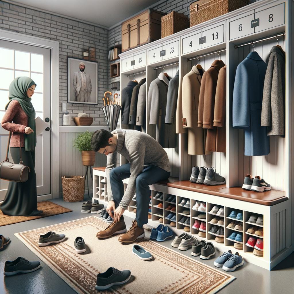 maximize storage with hooks, bins, and shelves for functionality