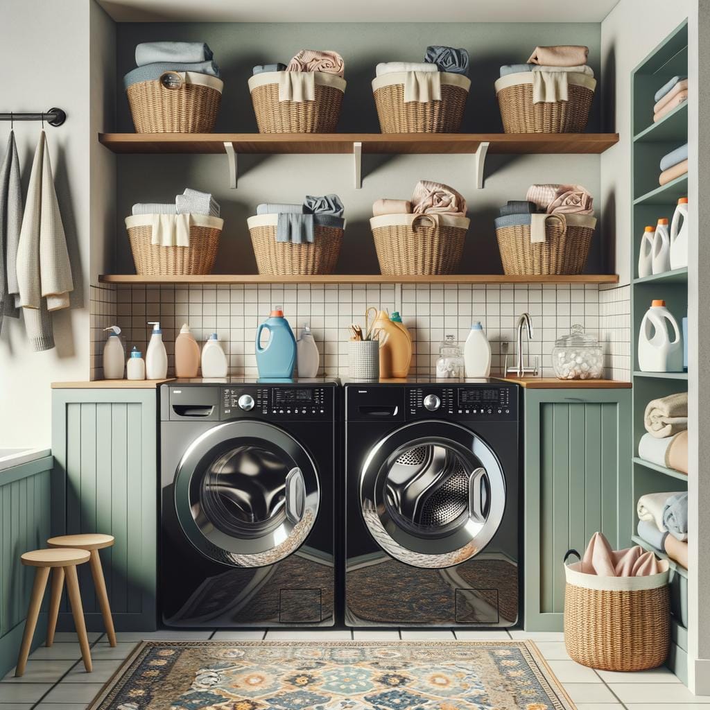 maximize storage, labels, and baskets for seamless functionality